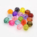 Acrylic - Round - Faceted - 6mm - 40 pieces