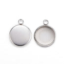 Bezel Pendant - Stainless Steel - 1 piece