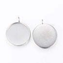 Bezel Pendant - Stainless Steel - 1 piece