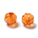 Acrylic - Round - Pumpkin - 10mm - Orange Red - Transparent - 40 pieces