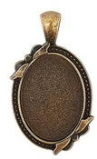 Bezel Pendant Kit - 1 set - Antique Bronze