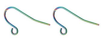 Earwire - Stainless Steel - Rainbow - 1 pair (2 pieces)