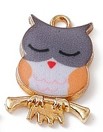 Charms - Owl - 21.5mm x 15mm - 2 pieces
