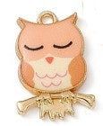 Charms - Owl - 21.5mm x 15mm - 2 pieces