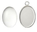 Bezel Earrings Kit - 1 pair - Stainless Steel
