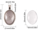 Bezel Pendant Kit - Round - 1 set - Antique Silver