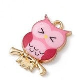 Charms - Owl - 21.5mm x 15mm - 2 pieces