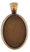 Bezel Pendant Kit - 1 set - Antique Bronze