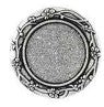 Bezel Brooch Kit - Round - 1 piece - Antique Silver