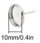 Bezel Ear Post Kit - Round - Cab 10mm - 1 pair