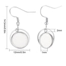 Bezel Earrings Kit - 1 pair - Stainless Steel