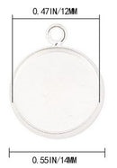 Bezel Earrings Kit - Round - 14mm - 1 pair
