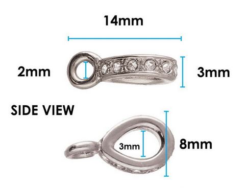 Bail - 14mm x 8mm x 3mm - 1 piece