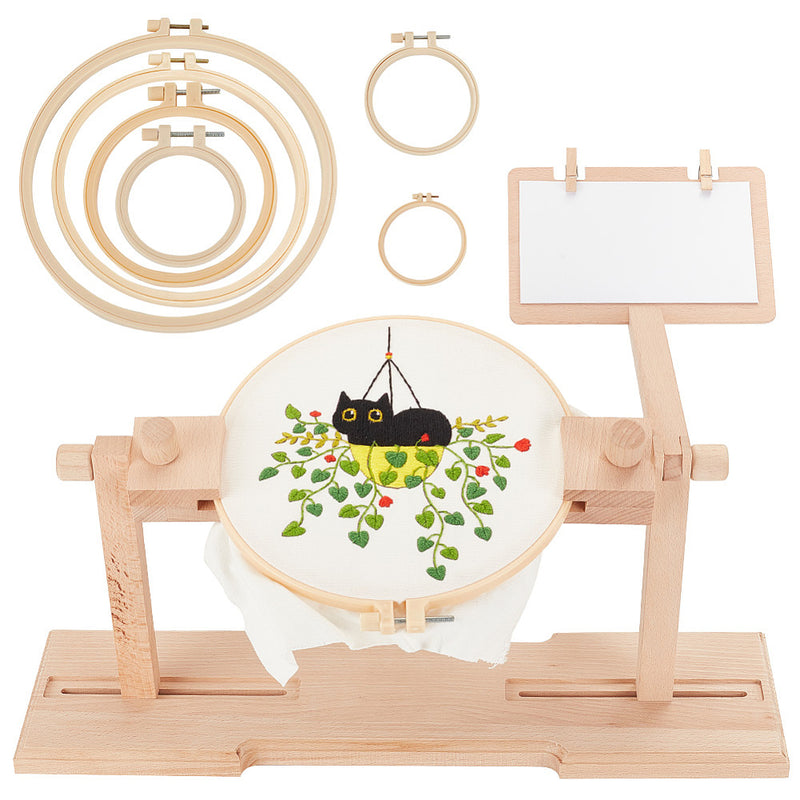 Embroidery Holder and Hoops - Wooden