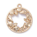 Bezel Pendant - Flat Round - 34mm x 30mm - 1 piece