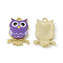 Charms - Owl - 21.5mm x 15mm - 2 pieces