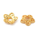 Bead Caps - Flower - 10.7mm x 11mm - Golden