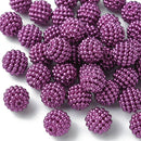 Acrylic - Round - Berry - 12mm - 10 pieces - Purple