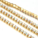 Chain - Colour Cup with Rhinestones - 2mm - 1 meter
