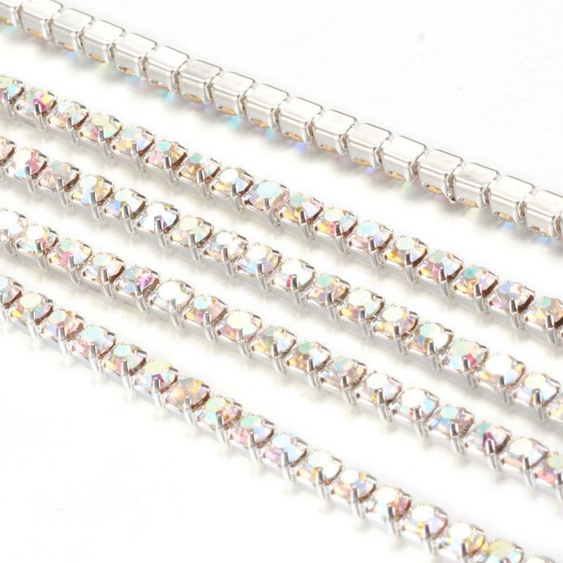 Chain - Colour Cup with Rhinestones - 2mm - 1 meter