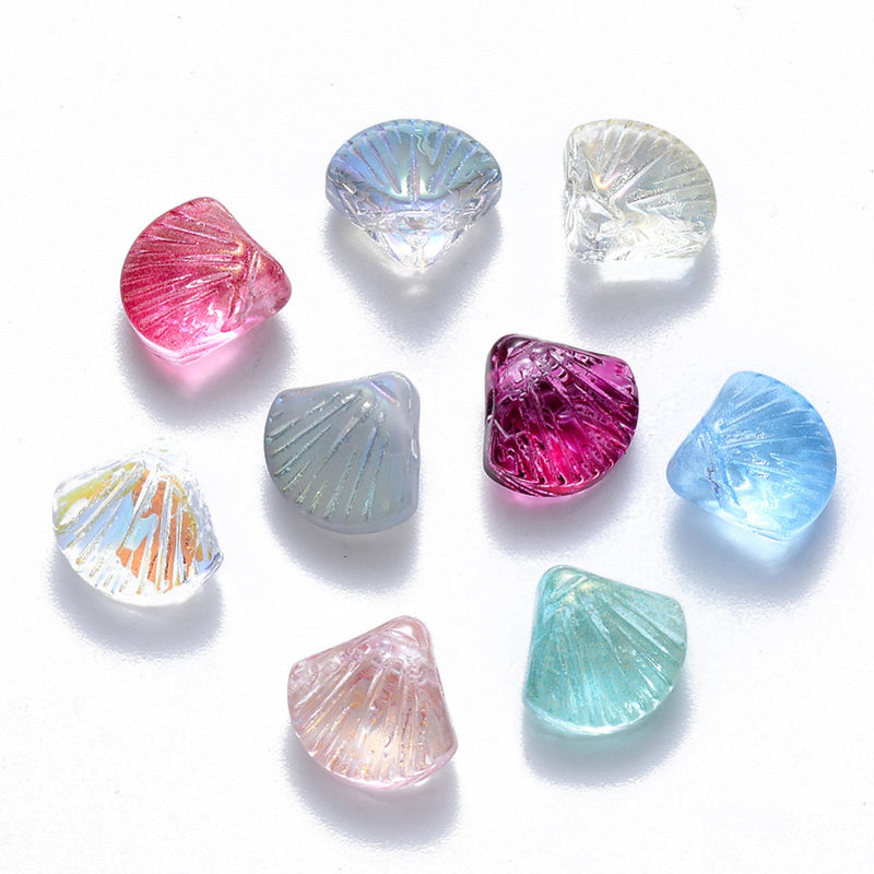 Glass - Scallop - 10mm - 5 pieces