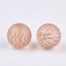 Glass - Round - Frosted with Waves - Electroplated - 8mm - 20 pieces