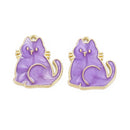 Charms - Cat - 21mm x 18.5mm - 2 pieces - Medium Purple