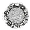 Bezel Brooch Kit - Round - 1 piece - Antique Silver