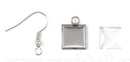 Bezel Earrings Kit - 1 pair - Stainless Steel