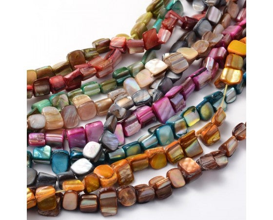 Shell - Mother of Pearl - Beads - Square - 38cm strand