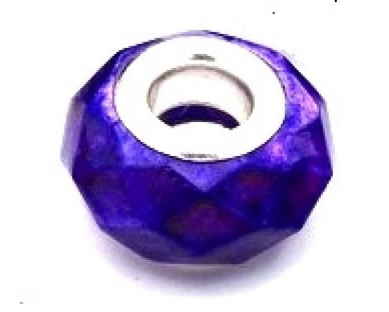 Resin - Rondelle (Faceted) (European Style) - 14mm x 9mm - 1 piece
