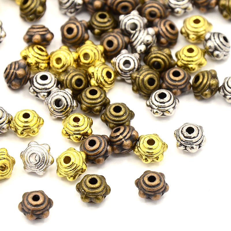 Metal - Chunky Flower - 7mm x 5.5mm - 20 pieces
