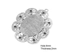 Bezel Pendant - Oval (Flower) - 60mm x 48mm - 1 piece - Antique Silver