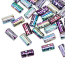 Glass - Electroplated - Tube - 20mm x 10mm - 10 pieces