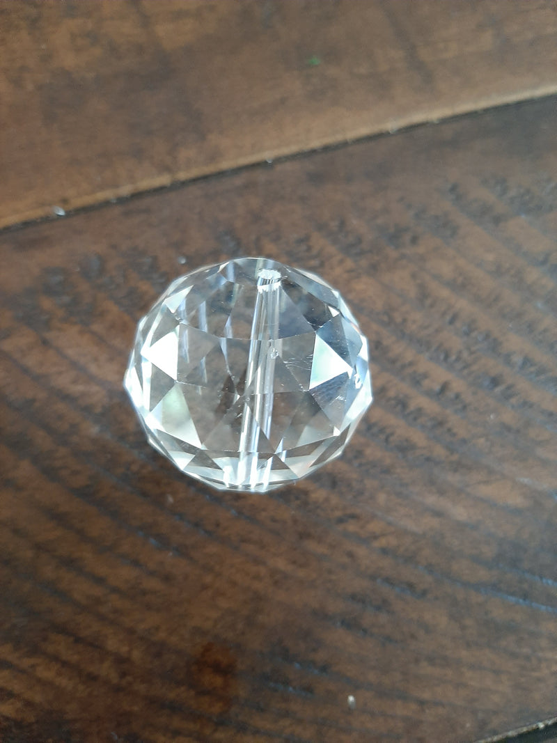 Bead - Glass - Round (Faceted) - 30mm - 1 piece