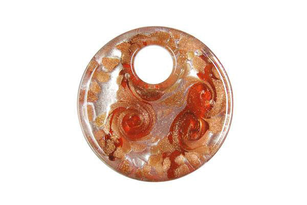 Pendant - Murano Glass - Coin - 40mm - 1 piece