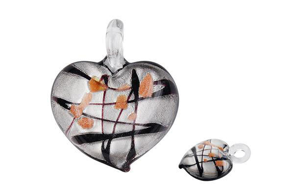 Pendant - Murano Glass - Heart - 1 piece