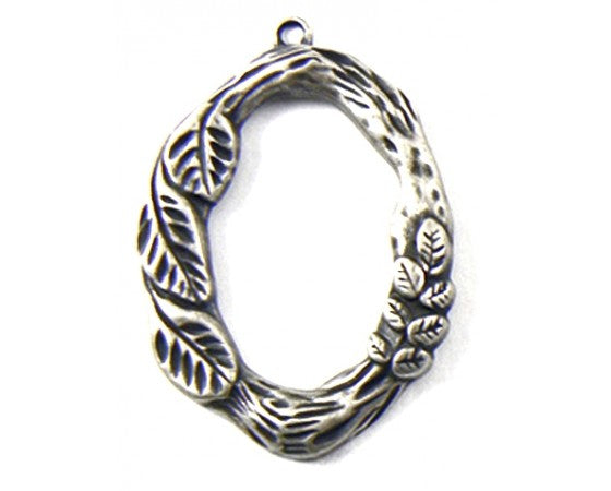 Metal Bezel - 'Forest' - 60mm x 45mm - 1 piece - Antique Silver