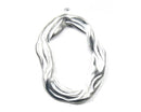 Metal Bezel - 'Flow' - 60mm x 45mm - 1 piece - Whitewash Silver