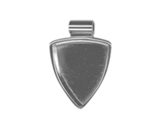 Bezel Pendant - Shield - 43mm x 30mm - 1 piece - Silver
