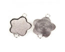Bezel Connectors - Flower - 25mm - 1 piece - Antique Silver