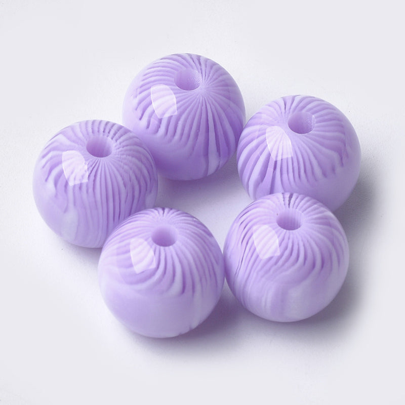 Resin - Round- 12mm - 10 pieces - Lilac