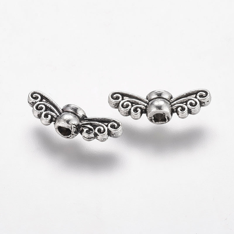 Metal - Angel Wings - 14mm x 4mm - 20 pieces