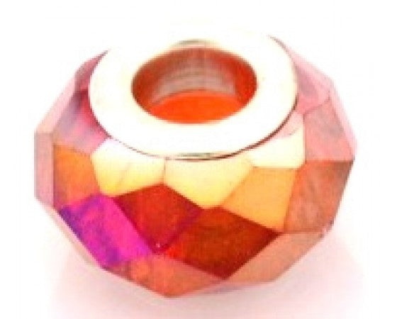 European Style - Glass - Rondelle - 14mm x 9mm - 1 piece