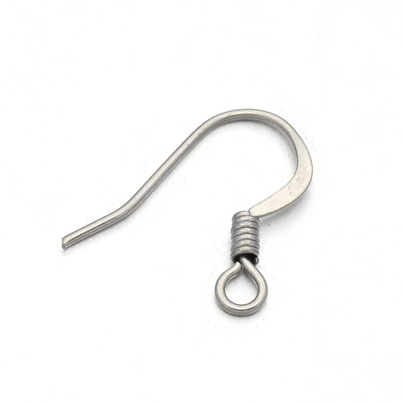 Earwire (Flat) - Stainless Steel - 5 pairs (10 pieces)
