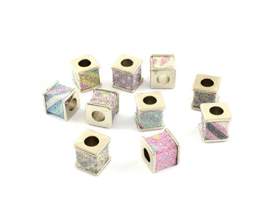 Acrylic - Cube - 12mm x 12mm - 10 pieces - Mixed