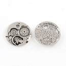 Pendant - Steampunk Gear - 24mm x 3mm - 1 piece - Antique Silver