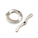Toggle Clasp - Round - 30mm x 6mm - Antique Silver - 1 Set