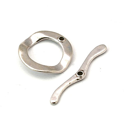 Toggle Clasp - Round - 30mm x 6mm - Antique Silver - 1 Set