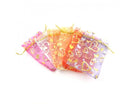 Organza Gift Bag - Heart Printed - 9cm x 7cm - 10 pieces